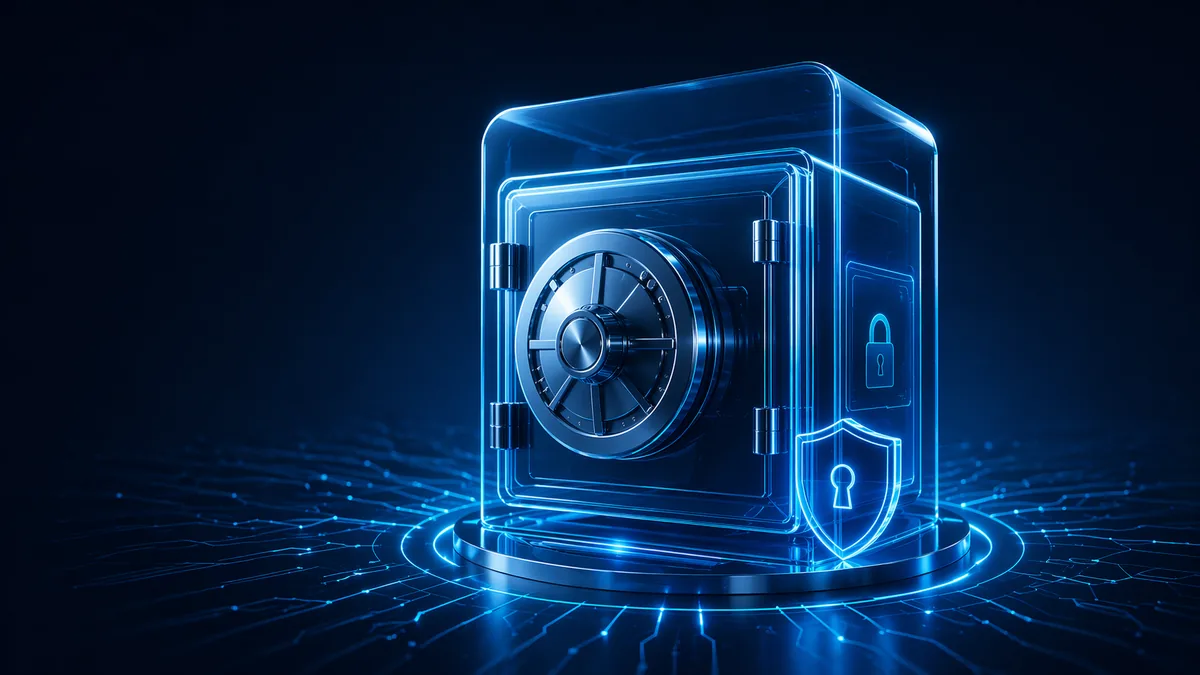 Glowing digital vault
