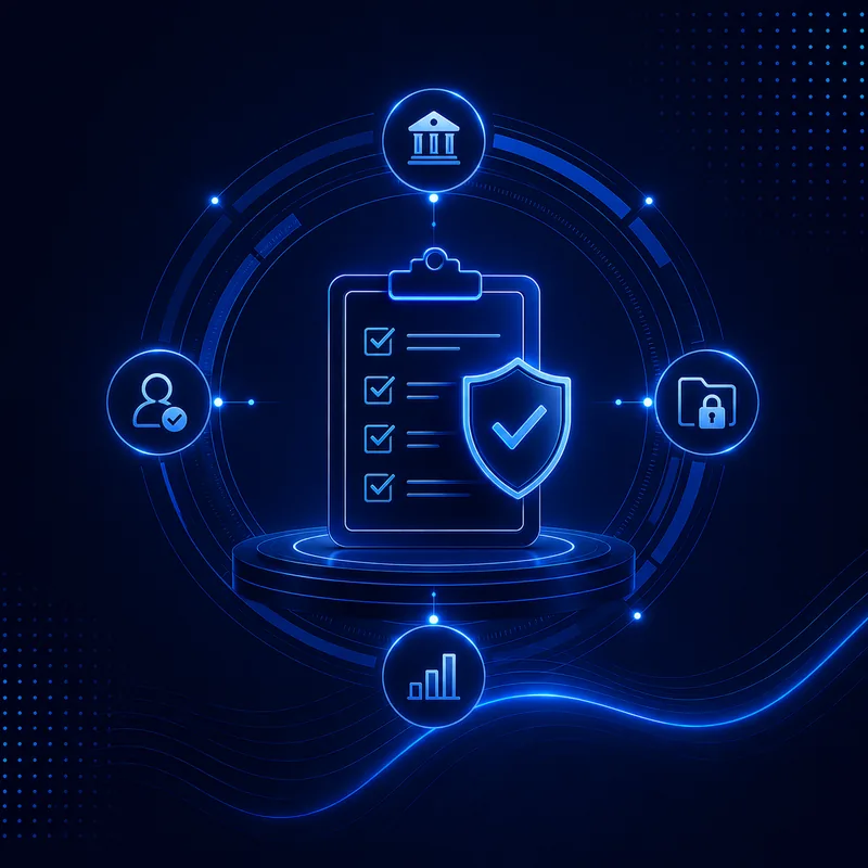 Governance and compliance checklist illustration